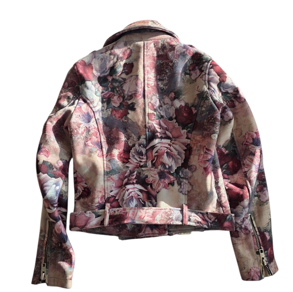 Zara Outerwear FLORAL BELTED jacket With Big Zippers - Picture 5 of 5